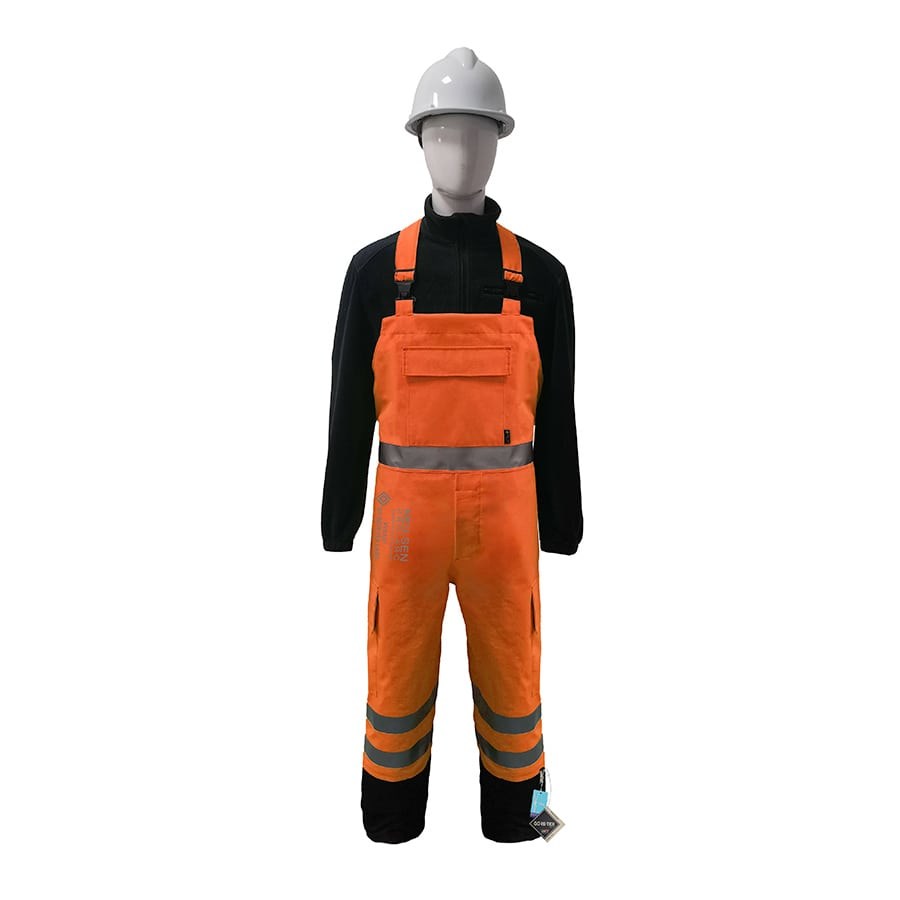 GORE-TEX PYRAD 4SEASON CAT 3 FR:ARC Rated Breathable High Visibility Rainwear Bib Trouser Orange Black